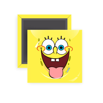 SpongeBob SquarePants smile, Μαγνητάκι ψυγείου τετράγωνο διάστασης 5x5cm
