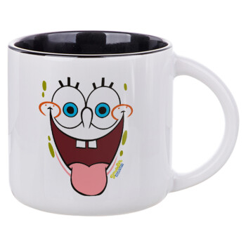 SpongeBob SquarePants smile, Κούπα κεραμική 400ml Λευκή/Μαύρη