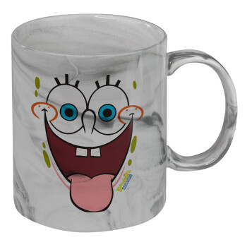 SpongeBob SquarePants smile, Mug ceramic marble style, 330ml