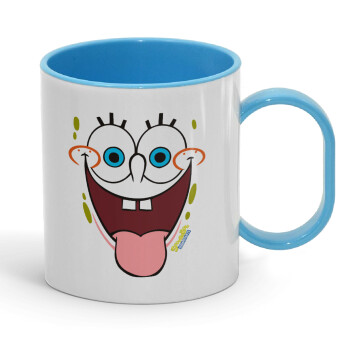 SpongeBob SquarePants smile, Κούπα (πλαστική) (BPA-FREE) Polymer Μπλε για παιδιά, 330ml