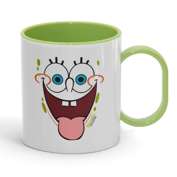 SpongeBob SquarePants smile, Κούπα (πλαστική) (BPA-FREE) Polymer Πράσινη για παιδιά, 330ml