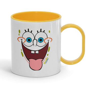 SpongeBob SquarePants smile, Κούπα (πλαστική) (BPA-FREE) Polymer Κίτρινη για παιδιά, 330ml