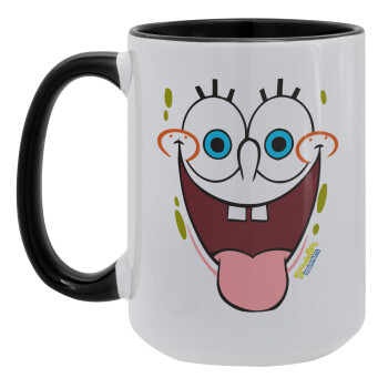 SpongeBob SquarePants smile, Κούπα Mega 15oz, κεραμική Μαύρη, 450ml