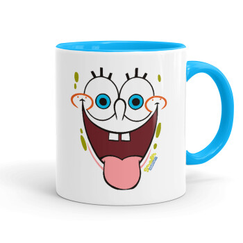 SpongeBob SquarePants smile, Mug colored light blue, ceramic, 330ml
