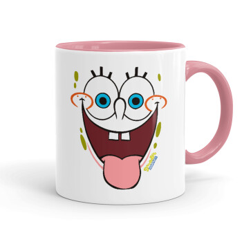 SpongeBob SquarePants smile, Mug colored pink, ceramic, 330ml