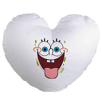 SpongeBob SquarePants smile, Μαξιλάρι καναπέ καρδιά 40x40cm περιέχεται το  γέμισμα