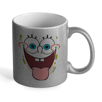 SpongeBob SquarePants smile, Κούπα Ασημένια Glitter που γυαλίζει, κεραμική, 330ml
