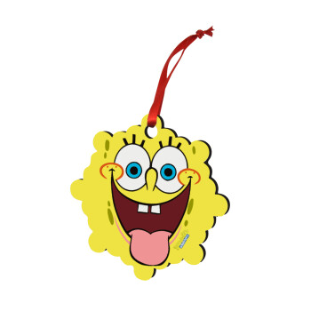 SpongeBob SquarePants smile, Christmas ornament snowflake wooden 7.5cm