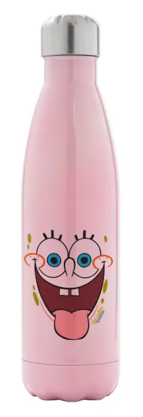 SpongeBob SquarePants smile — Metal mug thermos Pink Iridiscent (Stainless steel), double wall, 500ml