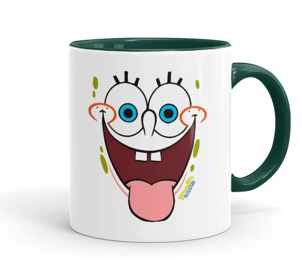 SpongeBob SquarePants smile — Mug colored green, ceramic, 330ml