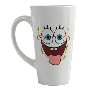 Μπομπ Σφουγγαράκης χαμόγελο, Κούπα κωνική Latte Μεγάλη, κεραμική, 450ml
