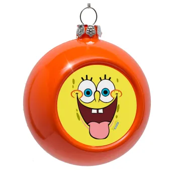 SpongeBob SquarePants smile, Orange Christmas tree ornament bauble 8cm