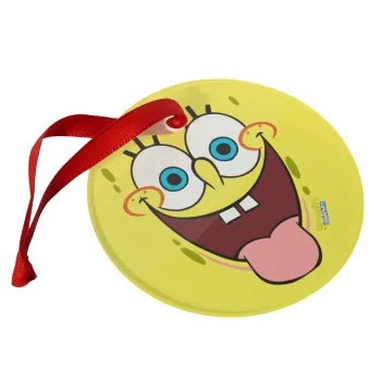 SpongeBob SquarePants smile, Christmas ornament glass 9cm