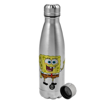 SpongeBob SquarePants character, Metallic water bottle, stainless steel, 750ml