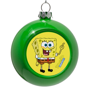 SpongeBob SquarePants character, Green Christmas tree ornament bauble 8cm