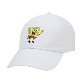 SpongeBob SquarePants character, Καπέλο Ενηλίκων Baseball Λευκό 5-φύλλο (POLYESTER, ΕΝΗΛΙΚΩΝ, UNISEX, ONE SIZE)