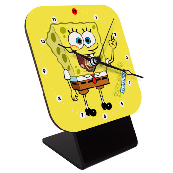 SpongeBob SquarePants character, Quartz Wooden table clock with hands (10cm)