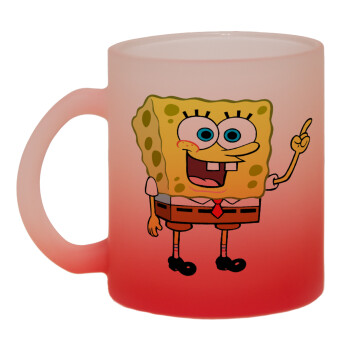 SpongeBob SquarePants character, Κούπα γυάλινη δίχρωμη με βάση το κόκκινο ματ, 330ml