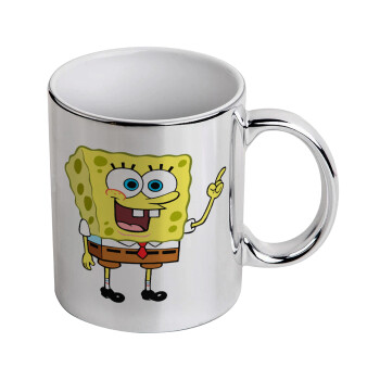 SpongeBob SquarePants character, Mug ceramic, silver mirror, 330ml