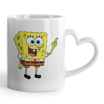 SpongeBob SquarePants character, Mug heart handle, ceramic, 330ml