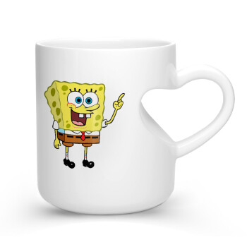SpongeBob SquarePants character, Κούπα καρδιά λευκή, κεραμική, 330ml