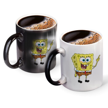SpongeBob SquarePants character, Color changing magic Mug, ceramic, 330ml when adding hot liquid inside, the black colour desappears (1 pcs)