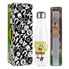 Easter candle, metallic white thermos bottle (500ml) & aromatic flat candle (30cm) (GRAY)