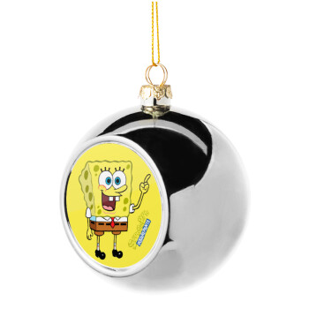 SpongeBob SquarePants character, Silver 8cm Christmas tree ball ornament