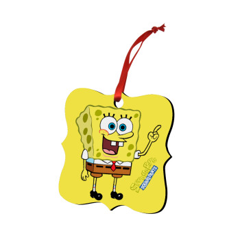 SpongeBob SquarePants character, Χριστουγεννιάτικο στολίδι polygon ξύλινο 7.5cm