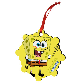 SpongeBob SquarePants character, Christmas ornament snowflake wooden 7.5cm