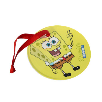 Μπομπ Σφουγγαράκης character, Στολίδι Χριστουγεννιάτικο στολίδι γυάλινο 9cm