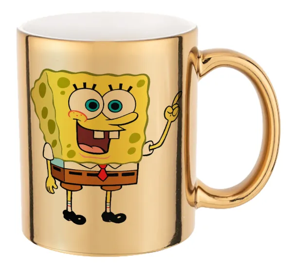 SpongeBob SquarePants character — Mug ceramic, gold mirror, 330ml