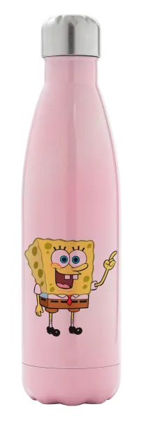 SpongeBob SquarePants character — Metal mug thermos Pink Iridiscent (Stainless steel), double wall, 500ml