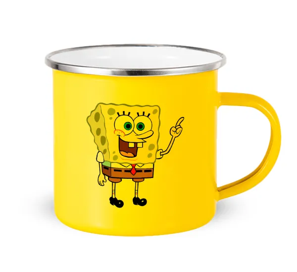 SpongeBob SquarePants character — Yellow Enamel Metallic Cup 360ml