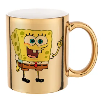 SpongeBob SquarePants character, Mug ceramic, gold mirror, 330ml