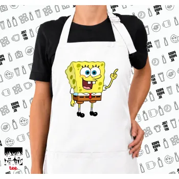 Μπομπ Σφουγγαράκης character, Ποδιά μακριά Σεφ ολόσωμη με τσέπες white (ΕΝΗΛΙΚΩΝ)