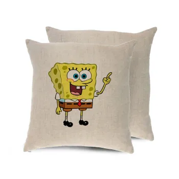 SpongeBob SquarePants character, Μαξιλάρι καναπέ ΛΙΝΟ 40x40cm περιέχεται το  γέμισμα