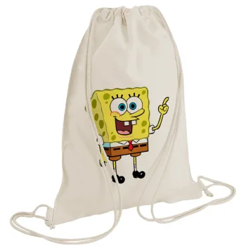 SpongeBob SquarePants character, Backpack bag GYMBAG natural (28x40cm)