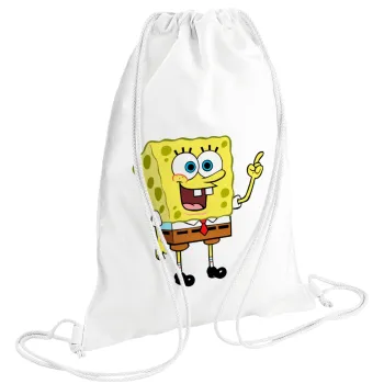 SpongeBob SquarePants character, Backpack pouch GYMBAG white (28x40cm)
