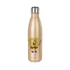 Glitter gold stainless steel thermos bottle, double-walled, 500ml
