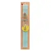 Easter Set, wooden keychain & aromatic flat Easter candle (30cm) (TURQUOISE)