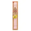 Easter Set, wooden keychain & scented flat Easter candle (30cm) (PINK)
