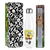 Easter candle, metallic white thermos bottle (500ml) & aromatic flat candle (30cm) (GRAY)
