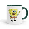 Mug colored green, ceramic, 330ml