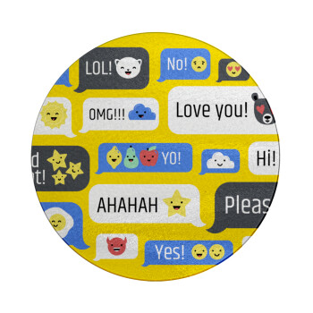 Emoji's text messages, Επιφάνεια κοπής γυάλινη στρογγυλή (30cm)