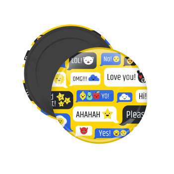 Emoji's text messages, Μαγνητάκι ψυγείου στρογγυλό διάστασης 5cm