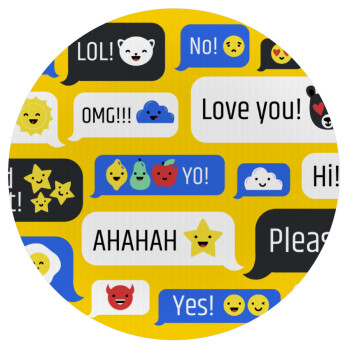 Emoji's text messages, Mousepad Στρογγυλό 20cm
