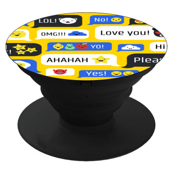 Emoji's text messages, Phone Holders Stand  Black Hand-held Mobile Phone Holder