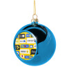 Blue Christmas tree ball ornament 8cm