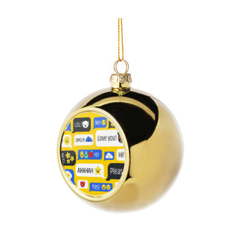 Emoji's text messages, Χριστουγεννιάτικη μπάλα δένδρου Χρυσή 8cm